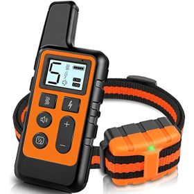 Dog Training Collar; Waterproof Shock Collars for Dog with Remote Range 1640 ft; 3 Training Modes; Beep; Vibration and Shock; Rechargeable Electric D
