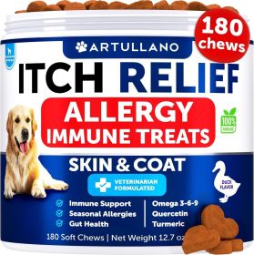 Dog Allergy Relief Chews Itching Skin Relief for Dogs Fish Oil Omega 3 Seasonal Allergies Pills Skin & Coat Anti ItchHot Spots Treatment Canine Immun