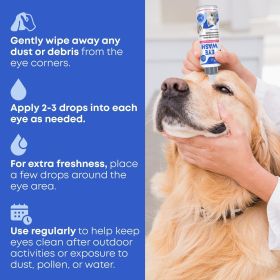 Cat Dog Eye Wash Drops Tear Stain Remover Cleaner Eye Infection Treatment Helps Prevent Pink Eye Relief Allergies Symptoms Runny Dry Eyes Safe for Sm