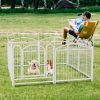 Dog Playpen Indoor 24 inch 8 Panels Metal Dog Pen Pet Dog Fence Outdoor Exercise Pen with Doors, Heavy Duty Dog Fence Puppy Pen for Large Medium Smal
