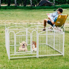 Dog Playpen Indoor 24 inch 8 Panels Metal Dog Pen Pet Dog Fence Outdoor Exercise Pen with Doors, Heavy Duty Dog Fence Puppy Pen for Large Medium Smal