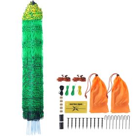Electric Fence Netting, 42 in (H) x 164 ft (L), PE Net Fencing with Posts & Double-Spiked Stakes, Utility Portable Electric Fence for Pigs, Cows, She