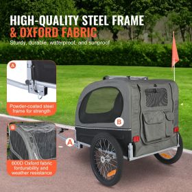 Dog Bike Trailer, Supports up to 88 lbs, Pet Cart Bicycle Carrier, Easy Folding Frame with Quick Release Wheels, Universal Bicycle Coupler, Reflector