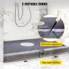 Shower Curb Kit, 38"x60" Watertight Shower Curb Overlay with 4" PVC Central Bonding Flange, 4" Stainless Steel Grate, 2 Cuttable Shower Curb and