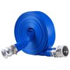 Backwash Hose, 2 in x 100 ft, Blue High Quality PVC Hose, with Clamps, Camlock, Aluminum Fittings, Fit Various Pumps, for Sewage Treatment, Water Tra