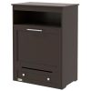 Pet Feeder Station Storage Cabinet, Dog Food Storage Container with Dog Raised Bowls, Watering Supplies, Gray