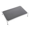 Elevated Dog Bed for Large Dogs, Portable Raised Dog Cot with Aluminum Tube Metal Frame and Breathable Textilene Mesh, Indoor & Outdoor Pet Cooling R