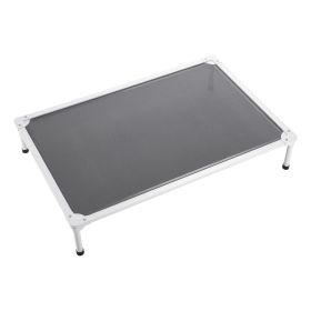 Elevated Dog Bed for Large Dogs, Portable Raised Dog Cot with Aluminum Tube Metal Frame and Breathable Textilene Mesh, Indoor & Outdoor Pet Cooling R