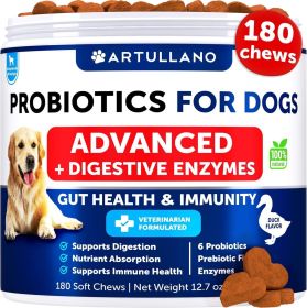 Probiotics for Dogs Support Gut Health Itchy Skin Allergies Immunity Yeast Balance Dog Probiotics and Digestive Enzymes with Prebiotics Reduce Diarrh