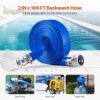 Backwash Hose, 2 in x 100 ft, Blue High Quality PVC Hose, with Clamps, Camlock, Aluminum Fittings, Fit Various Pumps, for Sewage Treatment, Water Tra