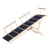 Dog Ramp, Folding Pet Ramp for Bed, Adjustable Dog Ramp for Small, Large, Old Dogs & Cats, Wooden Pet Ramp with 47.2" Long Ramp, Adjustable from 13.8