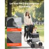 Pet Stroller, 44 lbs Weight Capacity, Foldable Dog Stroller Cart, 4 Wheels Cats Stroller with Mesh Windows & Revrsible Handle, Portable Pet Carrier S