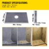 Shower Curb Kit, 38"x60" Watertight Shower Curb Overlay with 4" PVC Central Bonding Flange, 4" Stainless Steel Grate, 2 Cuttable Shower Curb and